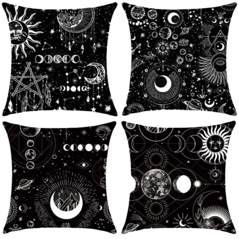Mystical Moon Phases Throw Pillow
