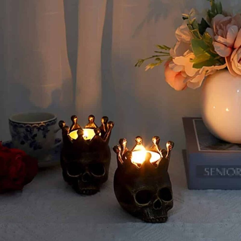 Skull Skeleton Candle Holder