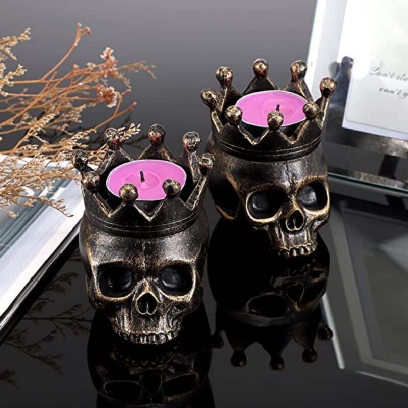 Skull Skeleton Candle Holder