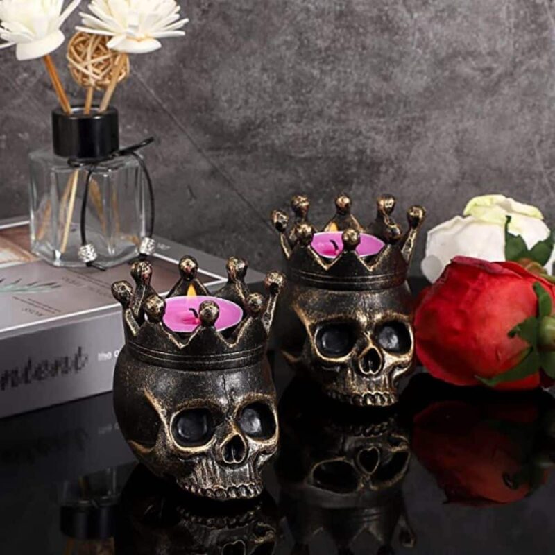 Skull Skeleton Candle Holder
