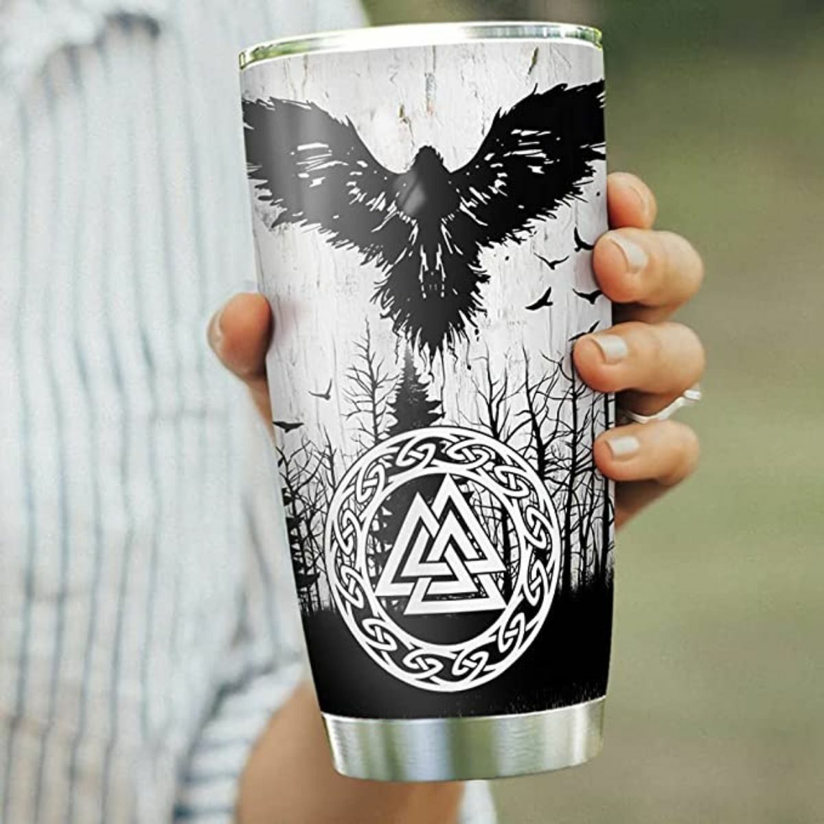Viking Raven Vegvisir Tumbler