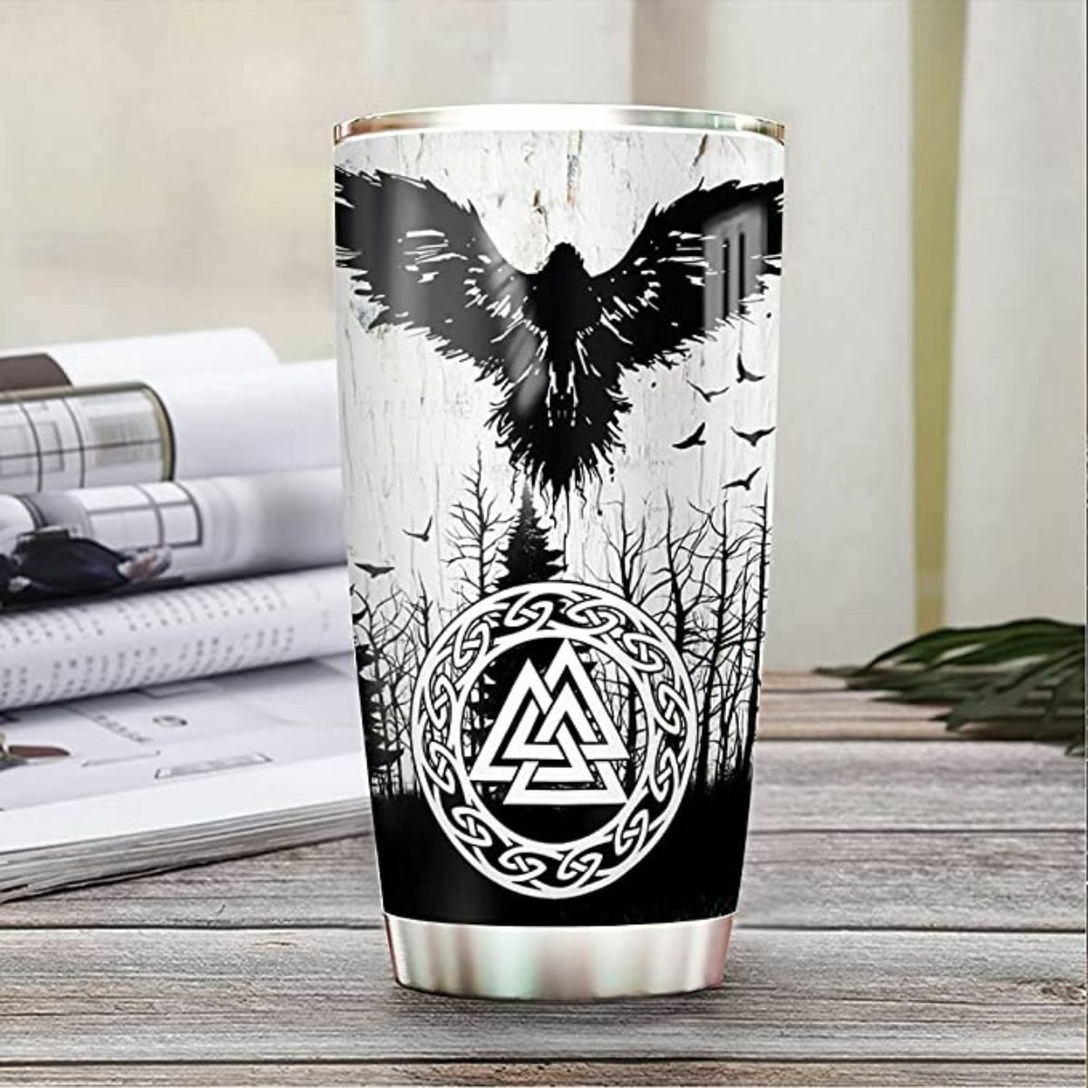 Viking Raven Vegvisir Tumbler