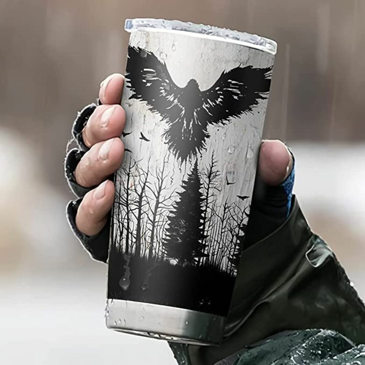 Viking Raven Vegvisir Tumbler