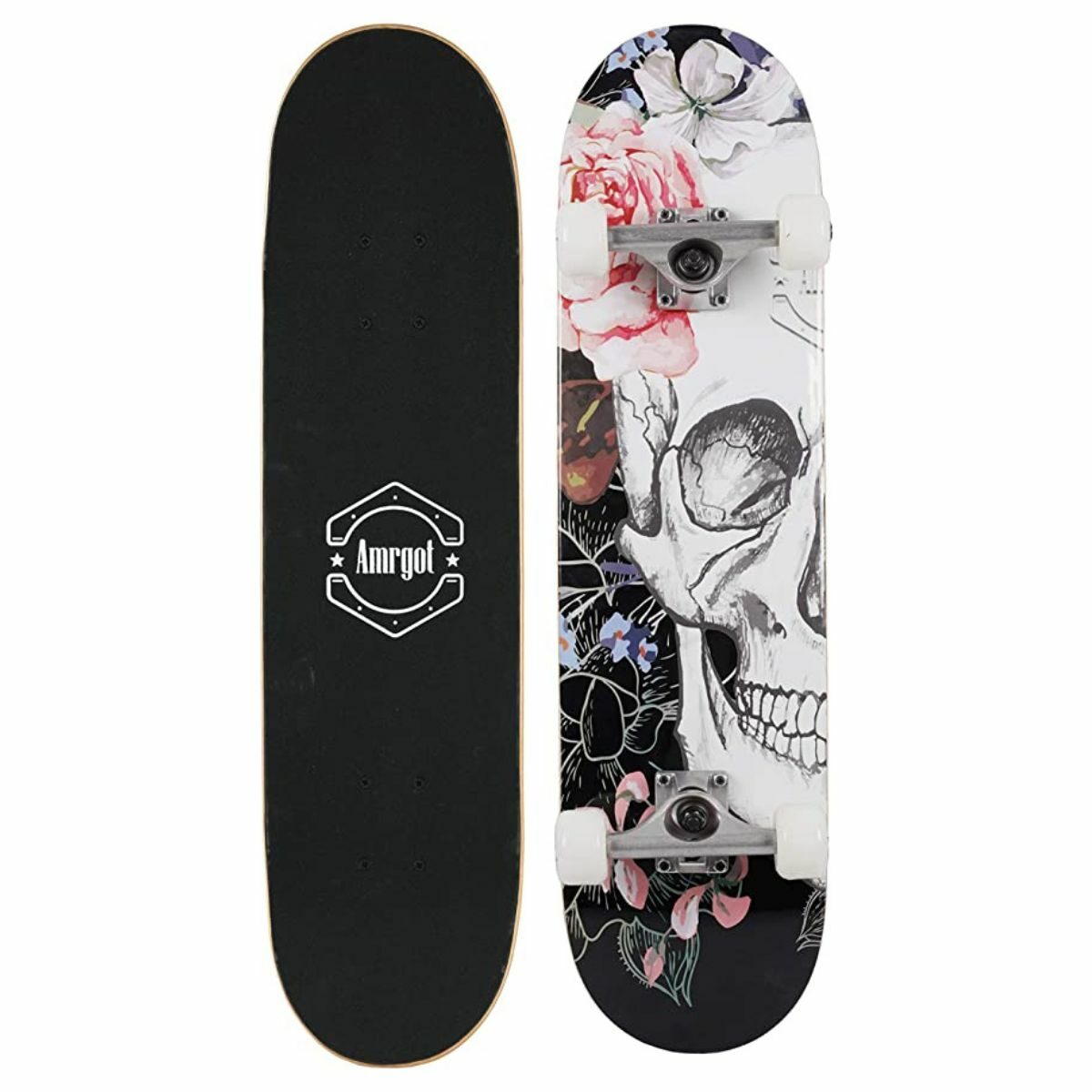 Bohemian Goth Skull Skateboard