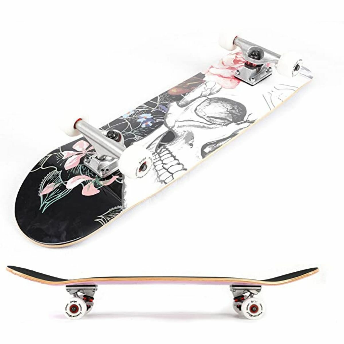Bohemian Goth Skull Skateboard