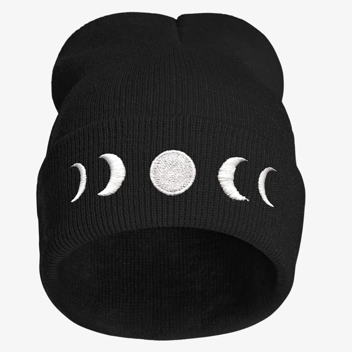 Moon Phases Embroidered Beanie