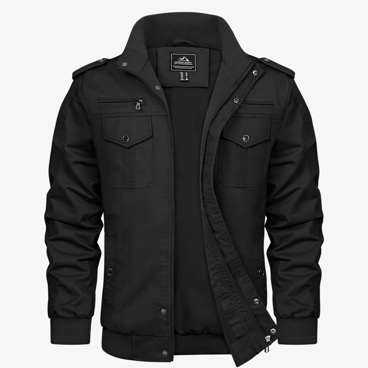 Rocker Tactical Black Military Cargo Jacket