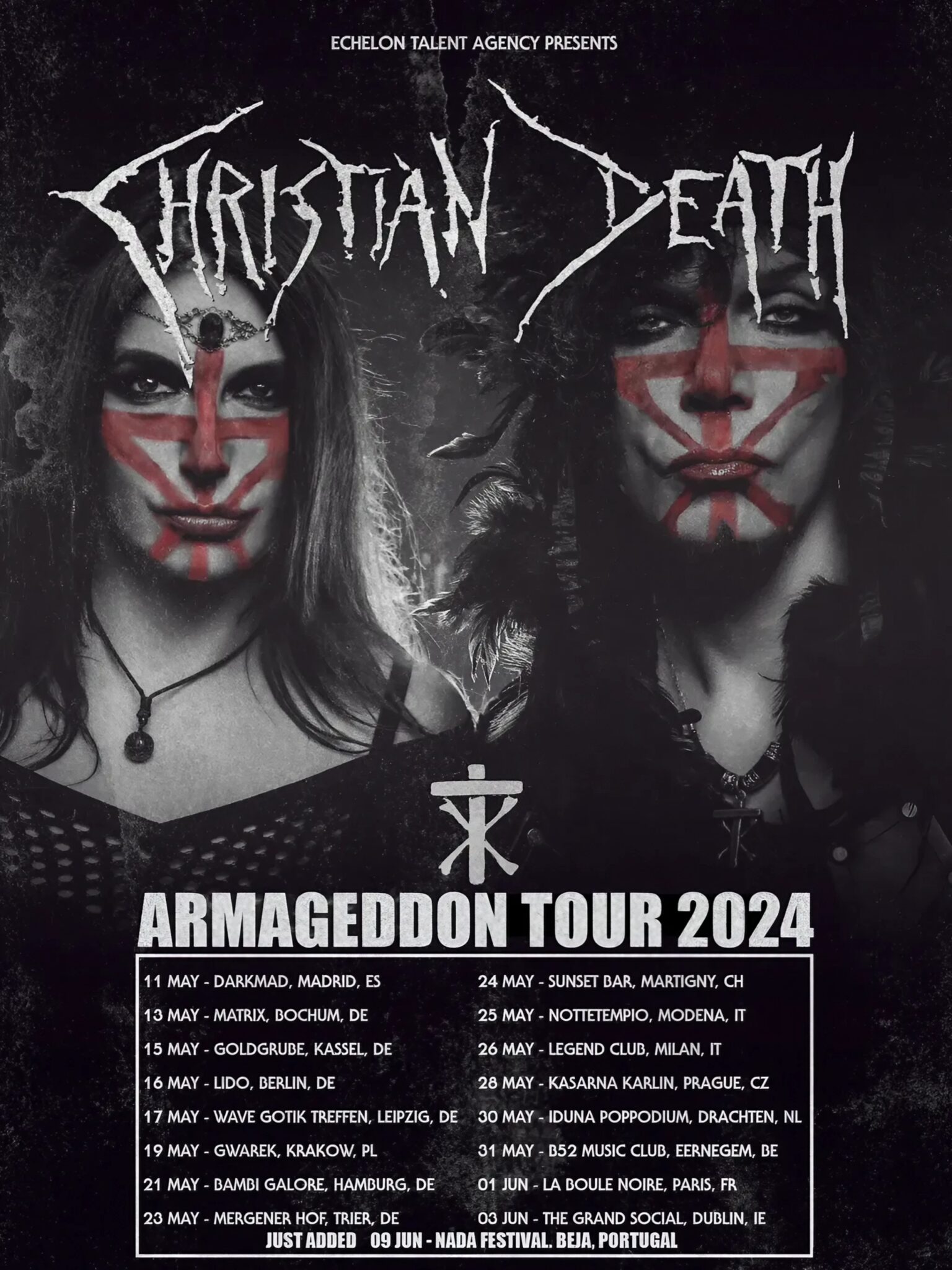 Christian Death’s Armageddon Tour 2024 Official Poster.