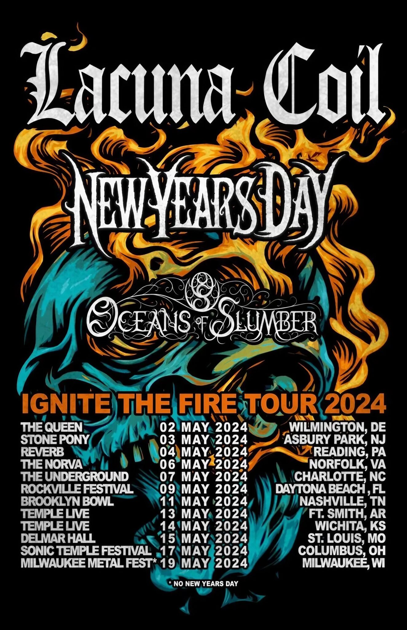 Lacuna Coil’s Ignite the Fire Tour 2024 Official Poster
