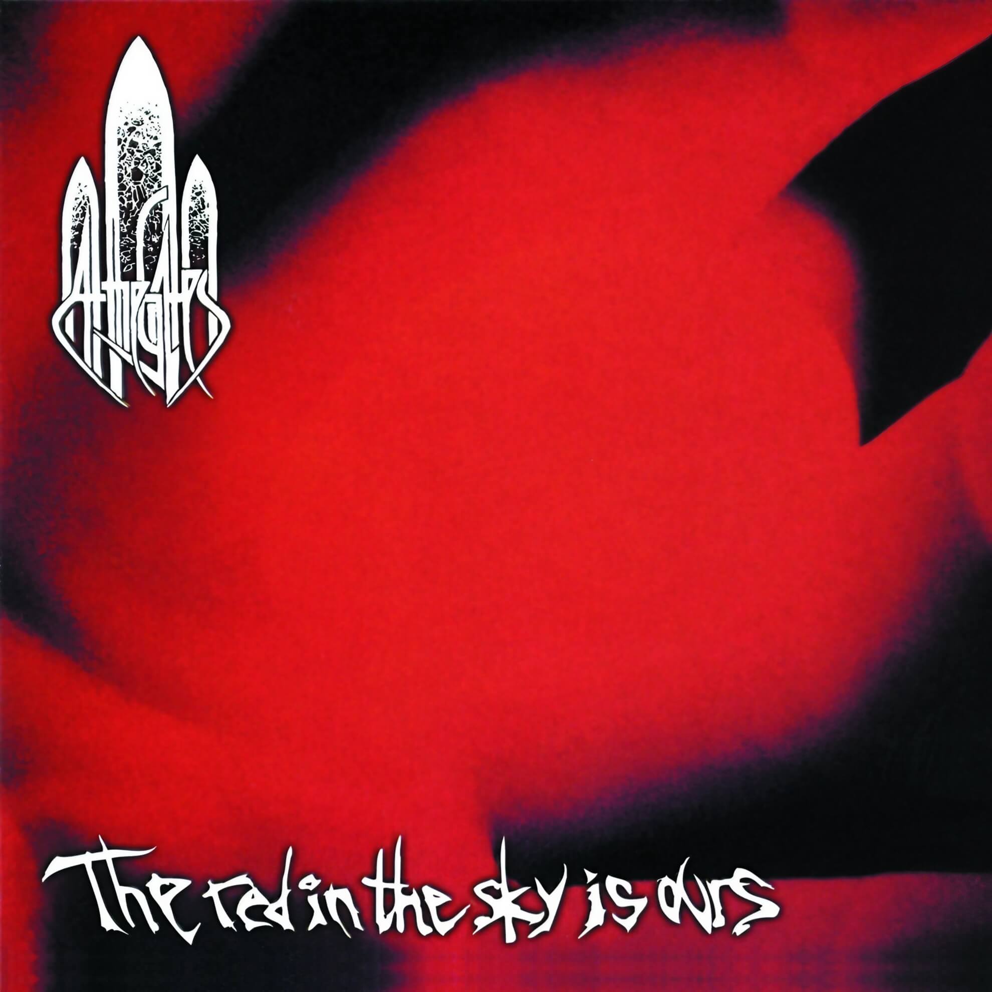 The album cover for At The Gates’ ‘The Red in the Sky is Ours,’ which features the band's logo and the album title over an abstract red and black background.