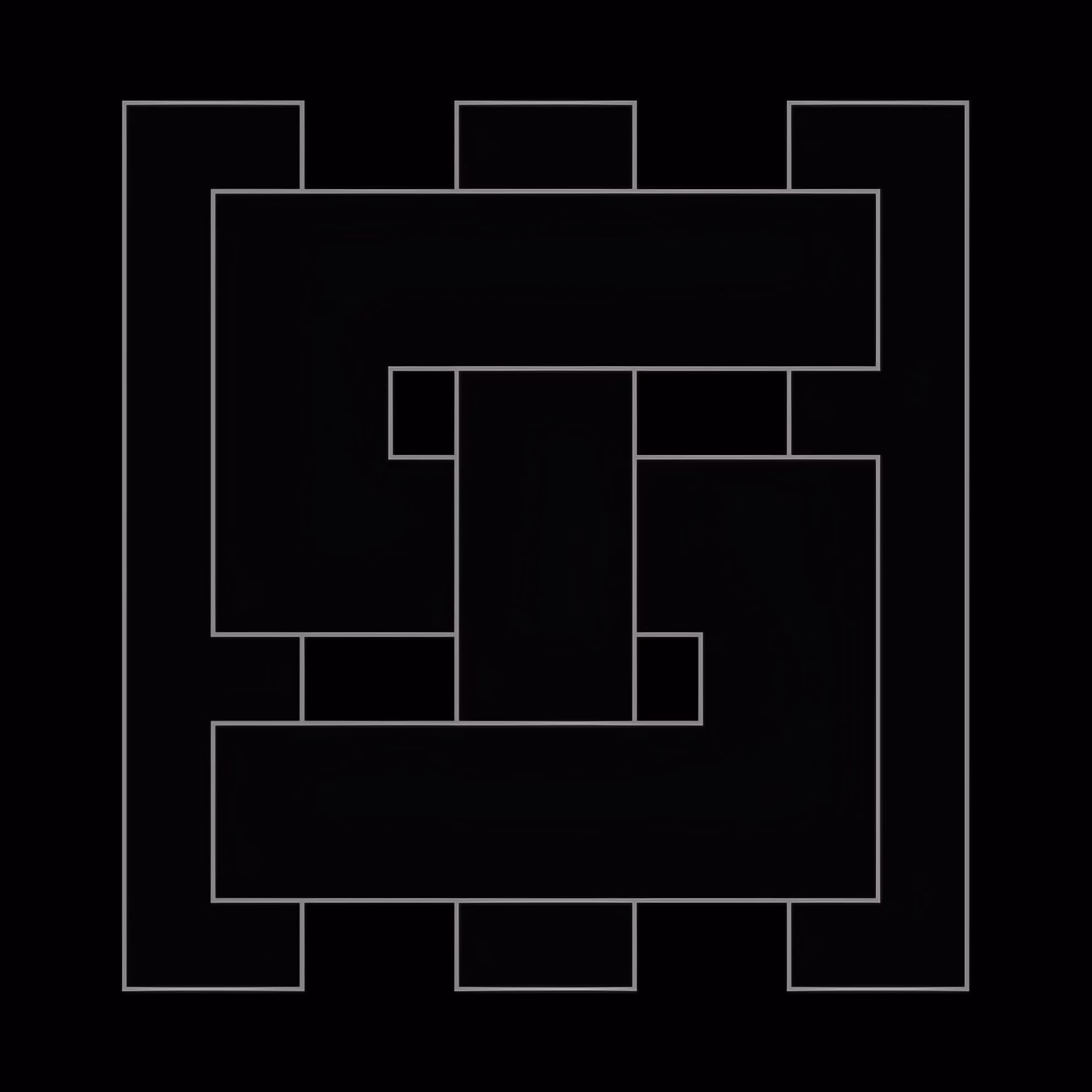 Single cover for &lsquo;Black Matter Manifesto.&rsquo; A geometric, sigil-like design in gray lines on a black background.