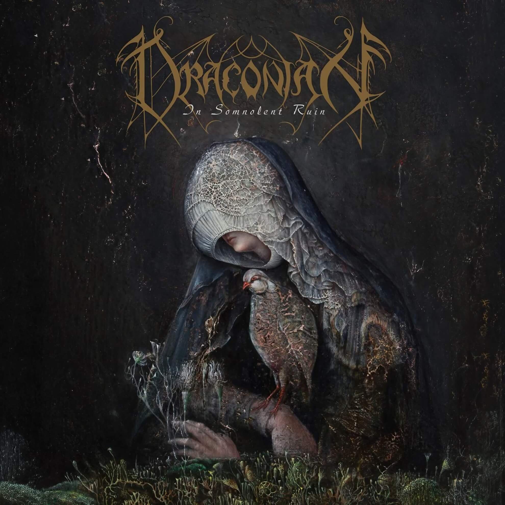 Draconian Redefines Melancholy with ‘In Somnolent Ruin’ The veiled art mirrors the album’s Platonic themes.