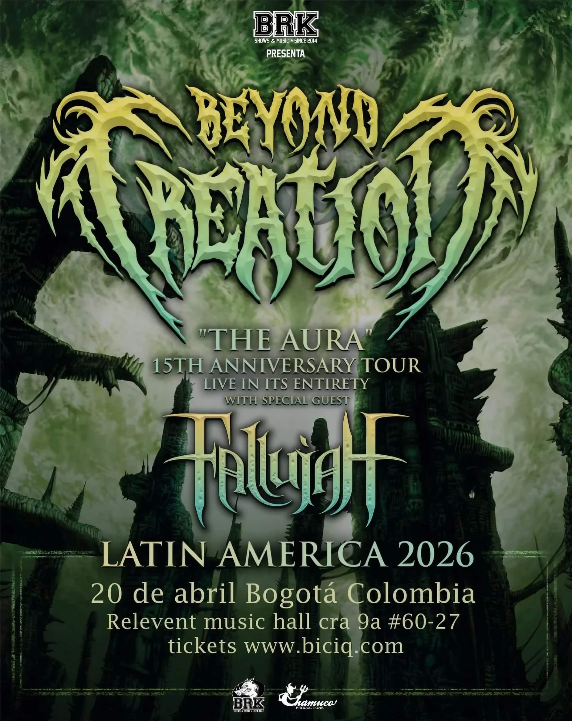 Beyond Creation and Fallujah, The Aura 15th Anniversary Tour. April 20, 2026, Relevent Music Hall, Bogot&aacute;.