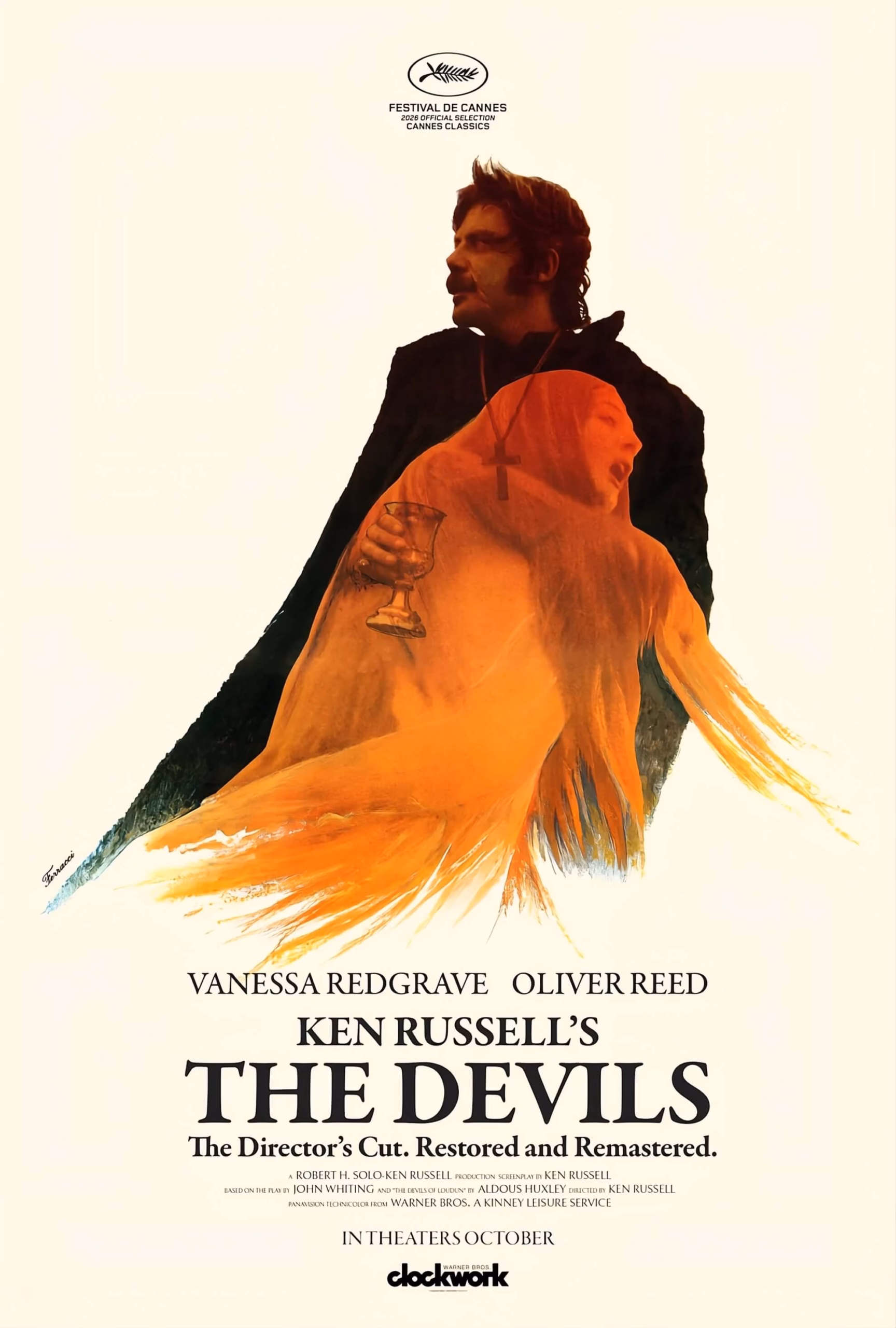 ‘The Devils’ Director’s Cut Screened at Cannes Classics Official Cannes Classics 2026 poster for ‘The Devils’ director’s cut: Oliver Reed above in dark silhouette, Vanessa Redgrave in orange beneath.