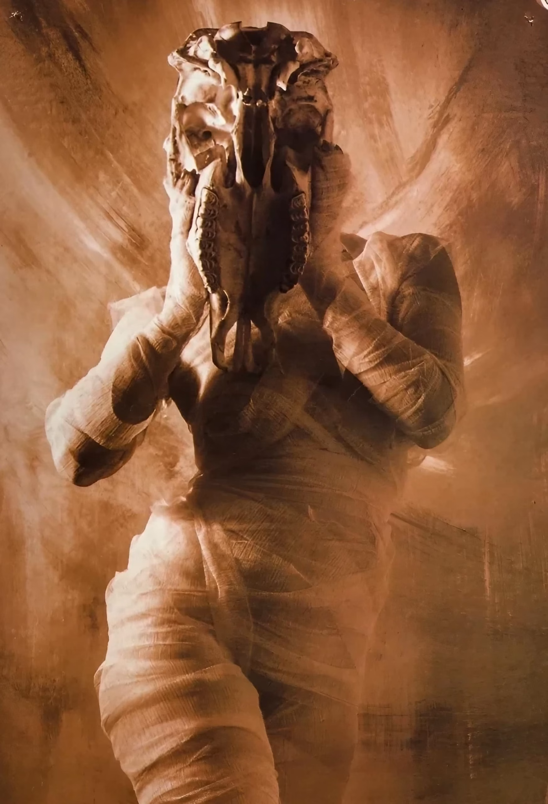 Reading the Bandaged Figure on Anathema’s ‘Serenades’ ‘Serenades’ artwork by David Penprase: a bandaged figure holding an animal skull over its face.