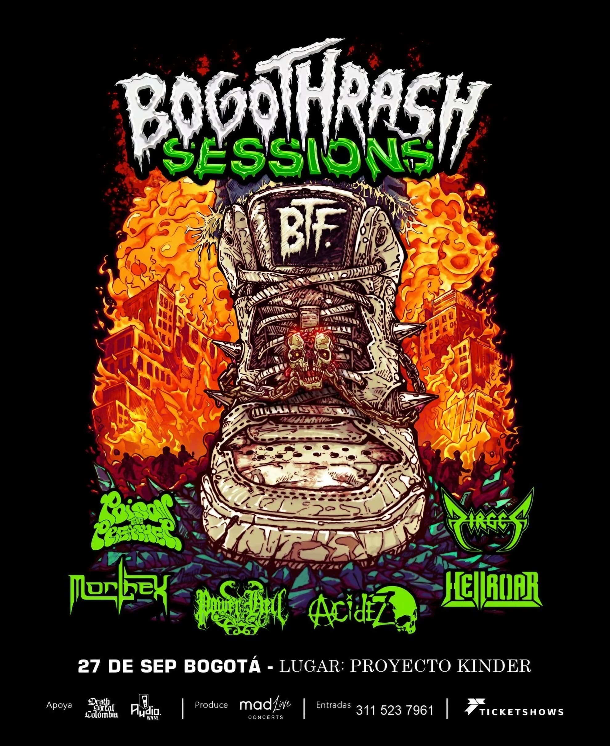 Neurosis Joins Bogothrash at Bogotá’s Ozzy Company Event poster for the Bogothrash Sessions live final on September 27th.