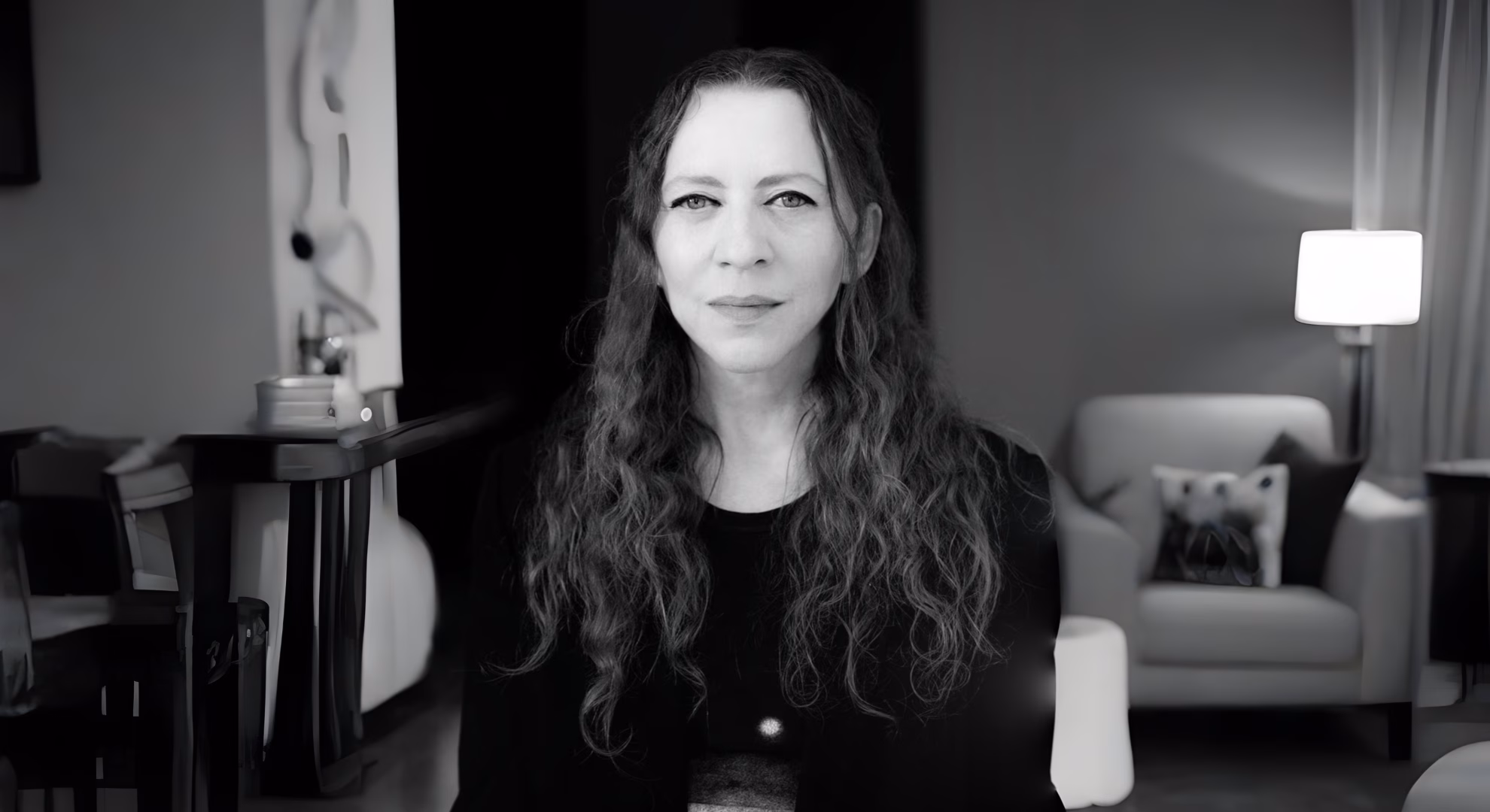 Ann Demeulemeester Carries Its Grief Into a New Century Ann Demeulemeester in a black top, photographed in a living room at Maison Guiette in Antwerp.