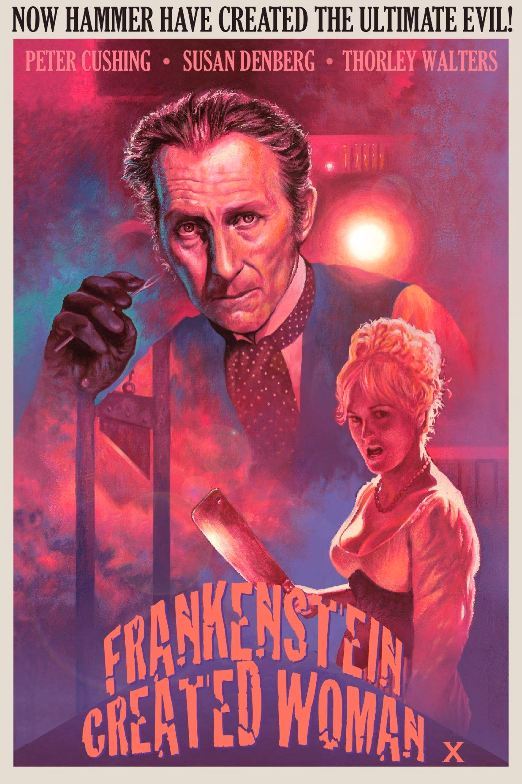 Kelly Thompson Hears a Hiss in ‘The Bride of Frankenstein Lives’ Poster for the 1967 film ‘Frankenstein Created Woman.’ Peter Cushing looms with surgical tools behind a woman gripping a cleaver.