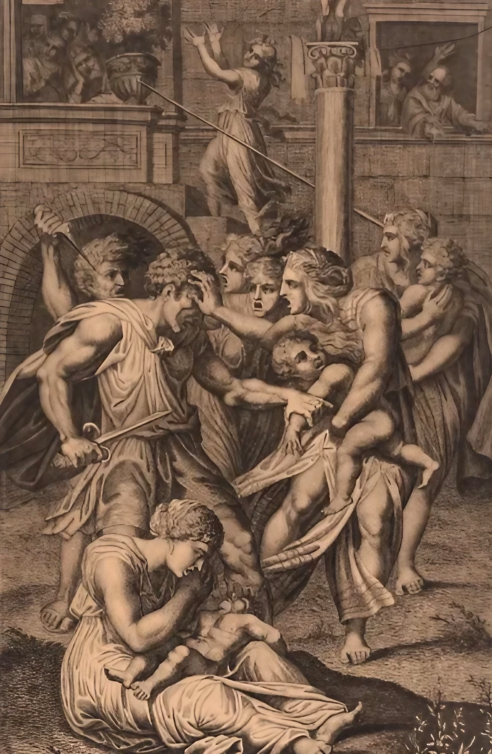 Holbein’s ‘Dance of Death’ Made the Macabre a Reading Habit Painting of ‘The Massacre of the Innocents,’ soldiers seizing infants as a mother grieves in front.